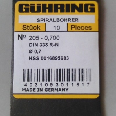 0.50 mm GUHRİNG Matkap Ucu